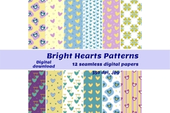 Bright cute funny Heart patterns, Happy Valentine’s day Product Image 1