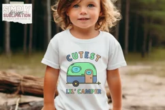 Cutest Lil Camper | Boys Camping Png | Blue & Green Camper Product Image 2