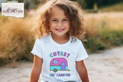Cutest Lil Camper | Girls Camping Png | Pink Camper Product Image 4
