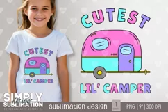 Cutest Lil Camper | Girls Camping Png | Pink Camper Product Image 1