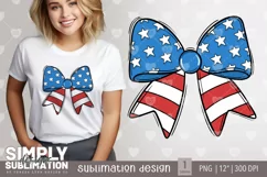 Red, White, & Blue Bow |America| USA |Sublimation | Png Product Image 1