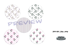 Floral pattern, Simple flower and leaf seamless pattern Product Image 2