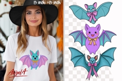 Cute pastel halloween clipart, pastel bat clipart PNG Product Image 1