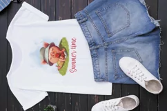 Cute Pig with strawberry PNG, Summer time sublimation design Product Image 4