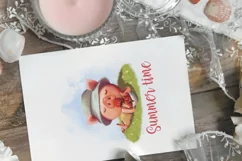 Cute Pig with strawberry PNG, Summer time sublimation design Product Image 6