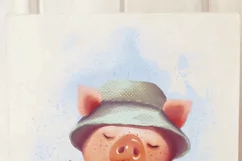 Cute Pig with strawberry PNG, Summer time sublimation design Product Image 5