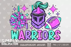 Warriors School Spirit |Mascot | Football Sublimation Png Product Image 1