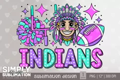 Indians School Spirit |Mascot | Football Sublimation Png Product Image 1