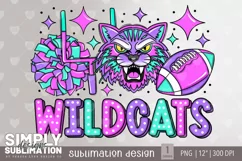 Wildcats School Spirit |Mascot | Football Sublimation Png Product Image 1