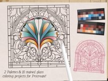 Procreate, 10 stained glass outlined designs Product Image 2