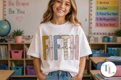 Cute Back to School PNG | Fifth Grade Sublimation Design Product Image 4