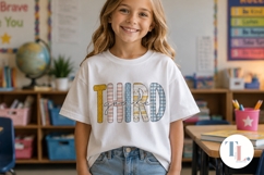 Cute Back to School PNG | Third Grade Sublimation Design Product Image 3