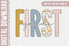 Cute Back to School PNG | First Grade Sublimation Design Product Image 1