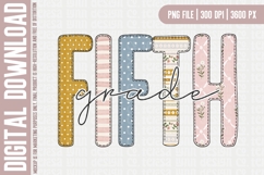 Cute Back to School PNG | Fifth Grade Sublimation Design Product Image 1