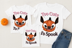 Too Cute To Spook PNG Cute Pumpkin Bat Sublimation Design Product Image 10