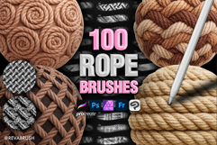100 Procreate Rope Embroidery Knitting Texture brushes Product Image 1