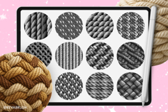100 Procreate Rope Embroidery Knitting Texture brushes Product Image 4
