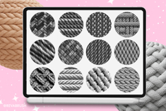 100 Procreate Rope Embroidery Knitting Texture brushes Product Image 6