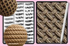 100 Procreate Rope Embroidery Knitting Texture brushes Product Image 7