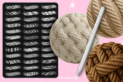 100 Procreate Rope Embroidery Knitting Texture brushes Product Image 3
