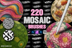 220 Procreate Mosaic Interior Marble Texture brushes Product Image 1