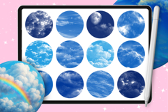 120 Procreate Cloud Sky Textures stamp brushes Product Image 2