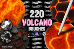 210 Procreate Volcano Fire Warm Texture Interior brushes Product Image 1
