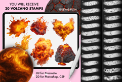 210 Procreate Volcano Fire Warm Texture Interior brushes Product Image 3
