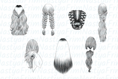 Procreate Hair Stamps &amp; Frizz Brushes set 1 Product Image 2
