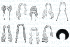 Procreate Hair Stamps &amp; Frizz Brushes set 1 Product Image 2