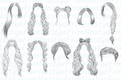 Procreate Hair Stamps &amp; Frizz Brushes set 1 Product Image 3