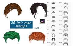 Procreate Hair Stamps &amp; Brushes set 1 Product Image 1