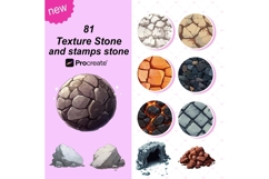 Procreate Stone Texture Brushes: Vector Stamps, Anime Brick Product Image 1