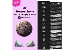 Procreate Stone Texture Brushes: Vector Stamps, Anime Brick Product Image 2