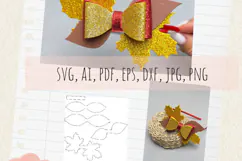 Autumn Bow Template Digital Vector Cut File SVG, AI, PDF Product Image 1