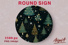 Christmas round sublimation, christmas tree sublimation png Product Image 1
