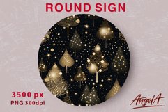 Christmas round sublimation, sparkle christmas tree png Product Image 1