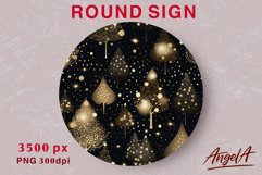 Christmas round sublimation, sparkle christmas tree png Product Image 1