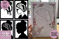 Girl loves books shadowbox| paper cutting | Girl loves books Product Image 12