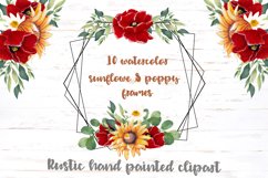 Black Watercolor Sunflower Frames Product Image 1