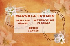 Watercolor Pampas Grass Marsala Frames Product Image 1