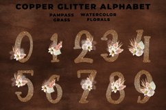 Copper Glitter Boho Floral Alphabet Product Image 2