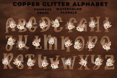 Copper Glitter Boho Floral Alphabet Product Image 3