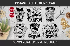 Creepy Christmas SVG/PNG files, Christmas sublimation Product Image 1