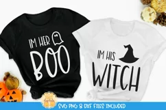 Matching Halloween Shirts SVG - I'm Her Boo | I'm HIs Witch Product Image 1