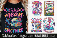Funny Skeletons Sarcastic Retro PNG Sublimation Product Image 4