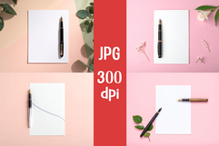 4 Flat lay of a reusable shopping bag on clean beige backgro Product Image 1