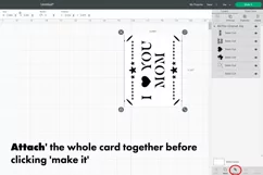 I Love You MOM, Cutting Card SVG, Mom greeting cards, Cricut Product Image 2