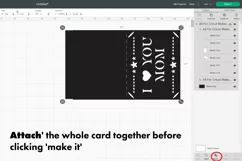 I Love You MOM, Cutting Card SVG, Mom greeting cards, Cricut Product Image 3