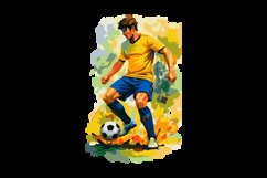 Impressionist Soccer Player with Brushstrokes Design Product Image 2